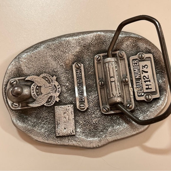 Vintage 1980's Las Vegas Heavy silver western trucker belt buckle made in USA - Picture 15 of 17